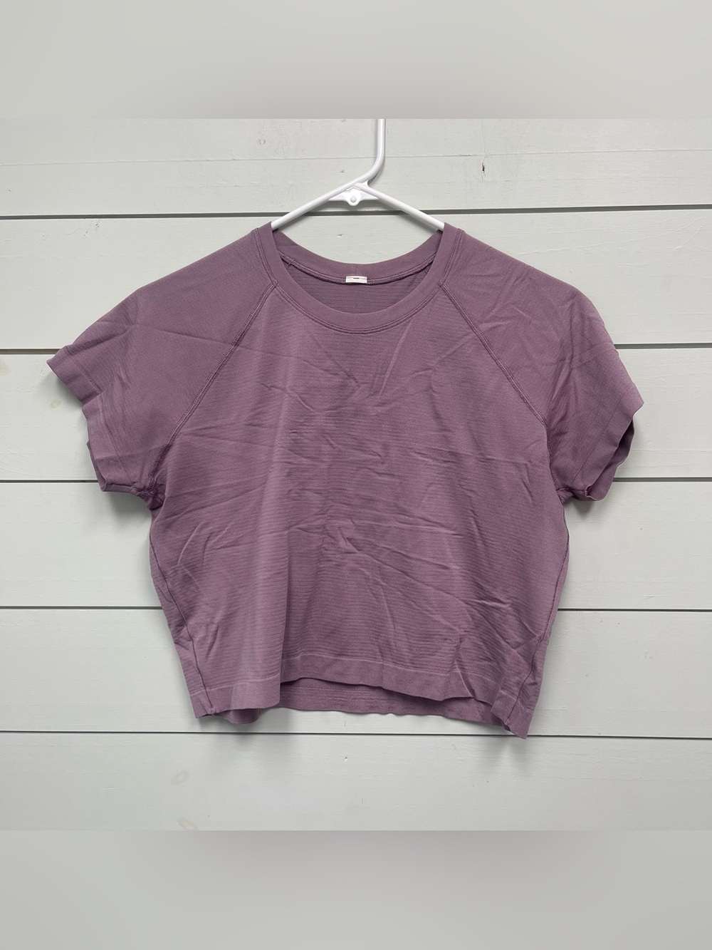 Lululemon short sleeve purple swiftly shirt cropped women's size 12